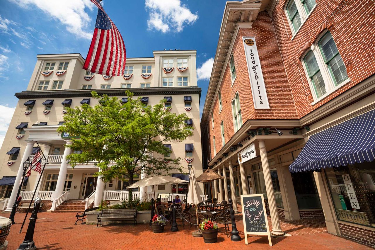 Downtown main street in Gettysburg Pennsylvania