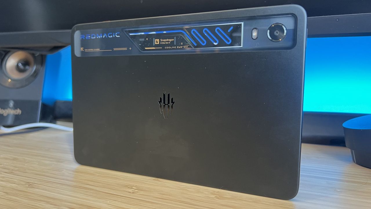 RedMagic Astra 2 gaming tablet on a wooden desk