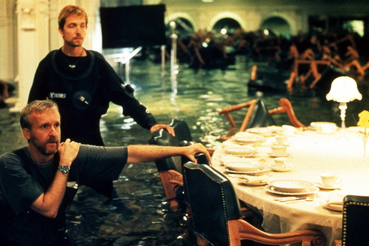 James Cameron on the set of Titanic (1997)