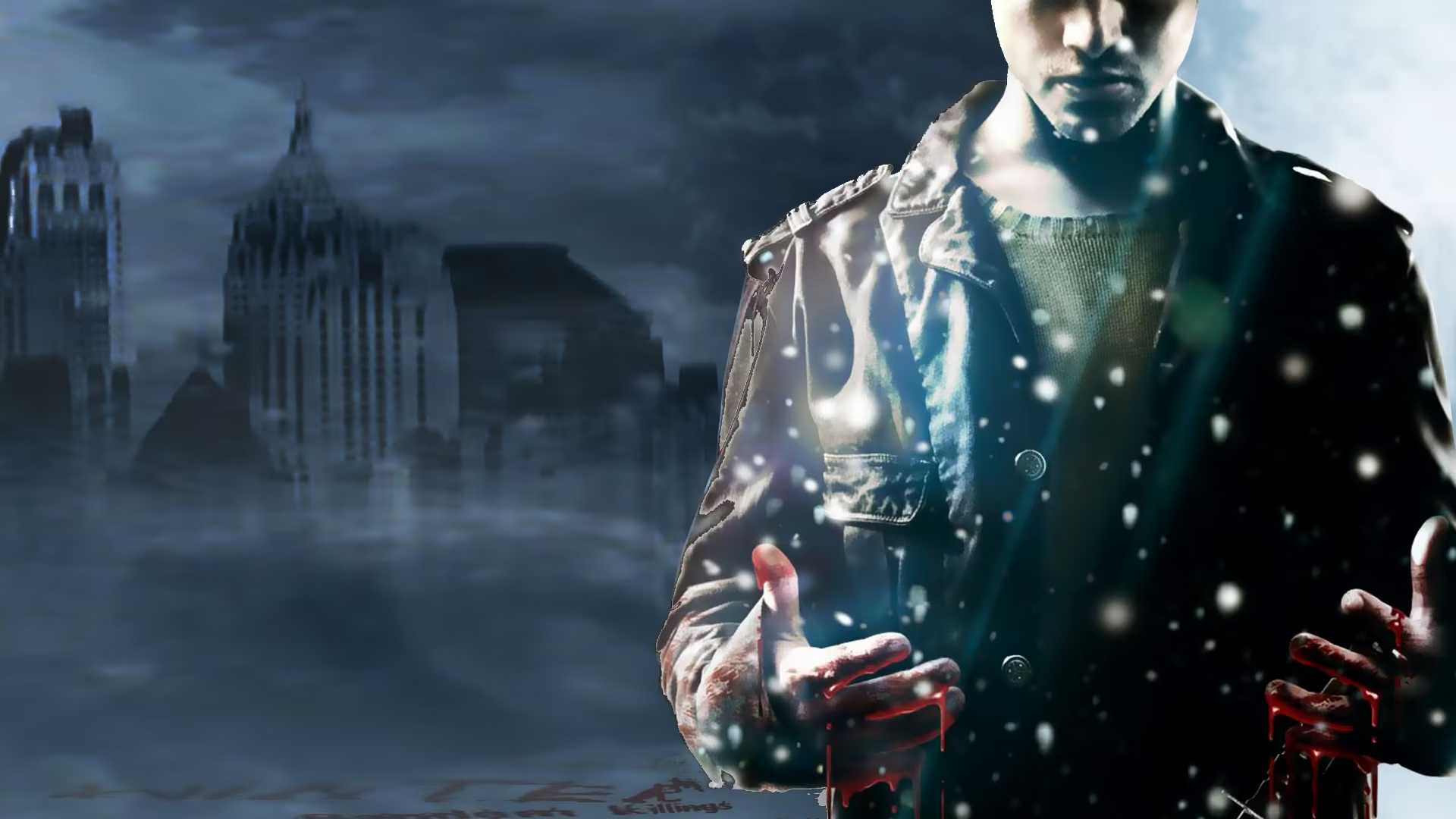 Lucas Kane has bloodied hands in Indigo Prophecy key art.