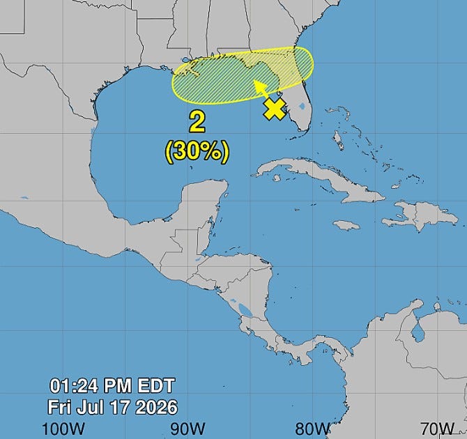 Heavy rain to hit Florida Gulf Coast regardless of tropical formation