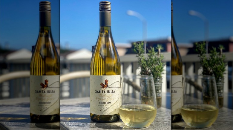 bottle and glass of white wine