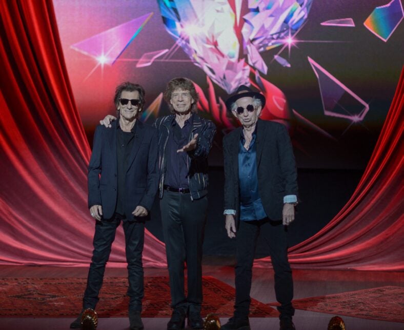 Ronnie Wood, Sir Mick Jagger and Keith Richards at The Rolling Stones Hackney Diamonds Launch Event
