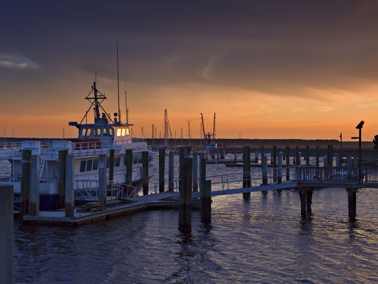 Sunset on the docks at St Marys, Georgia