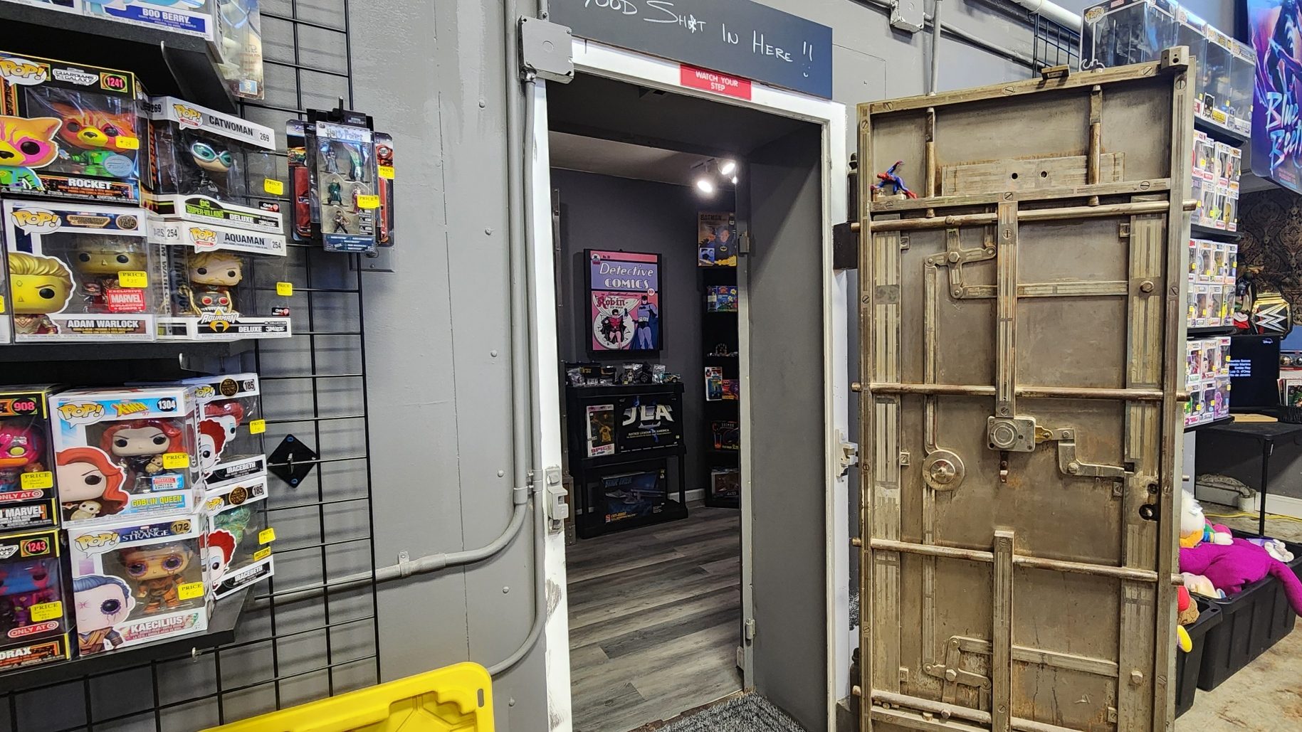The inside of a comic book store in Commerce, Georiga.