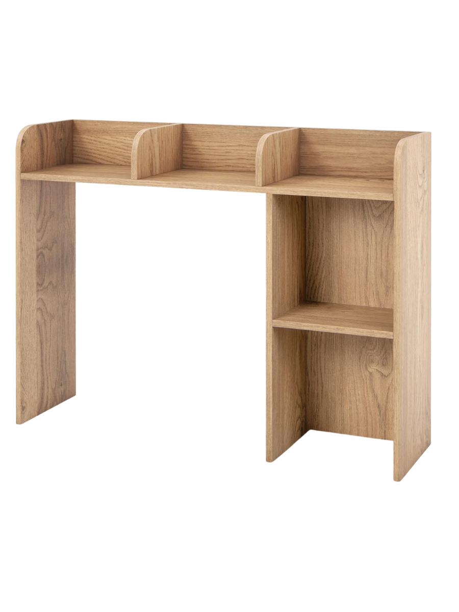 Tangkula Desktop Bookshelf, Countertop Storage Hutch With 5 Shelves for Computer Desk, 3-Tier Display Rack, Multipurpose Wood Storage Organizer for Dorm Office Home