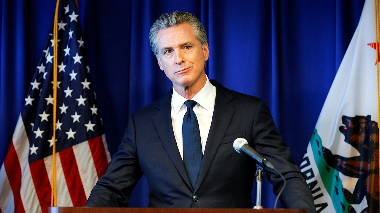 California Gov. Gavin Newsom takes questions from the media.