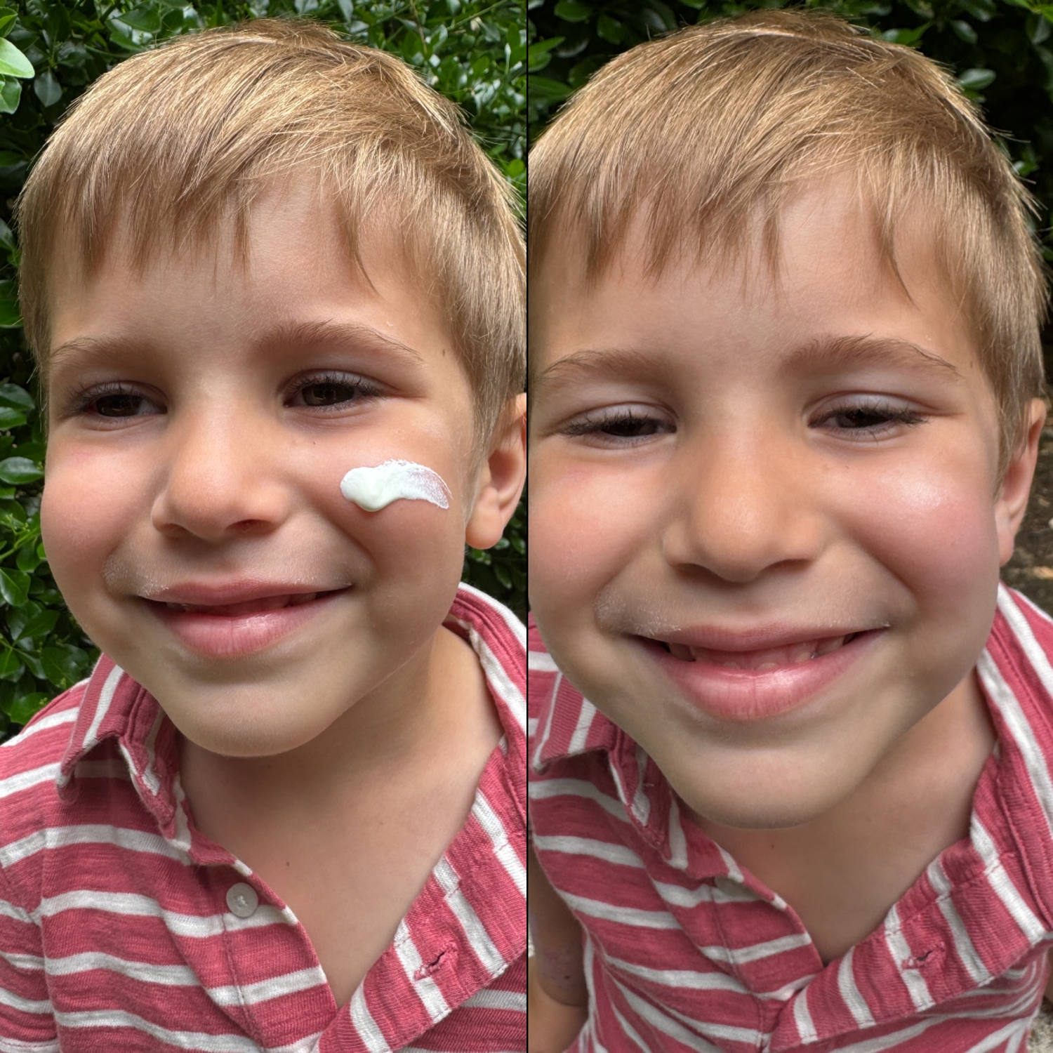 Aveeno sunscreen blended right in and felt weightless — sunscreen he didn't even notice. (Courtesy Becca Delman)