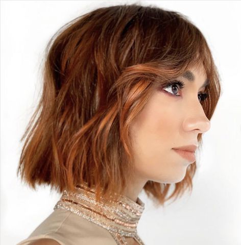 Blunt Curtained Bob