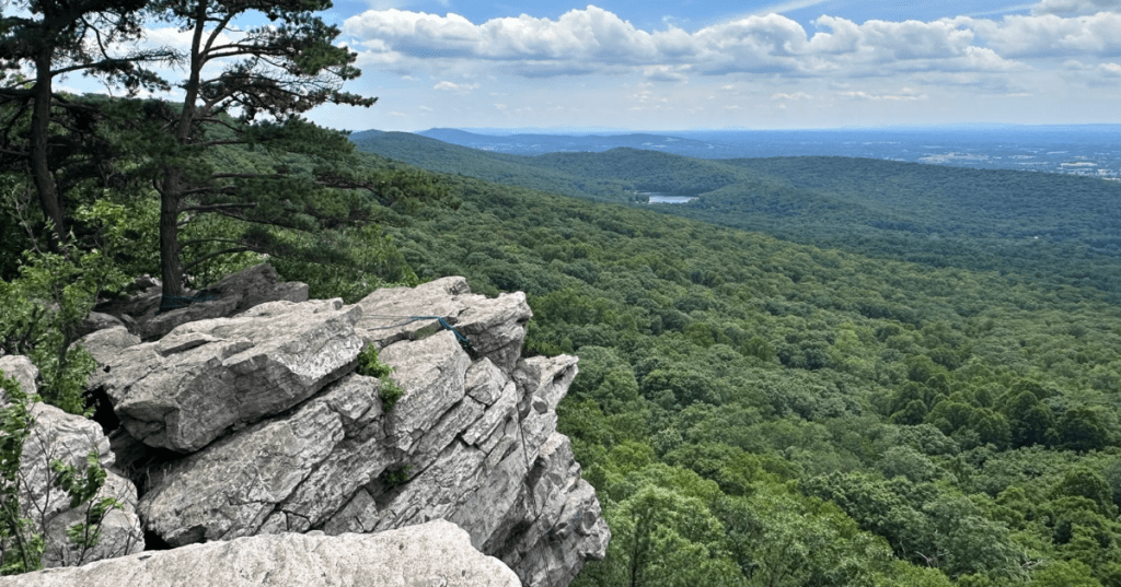 View from Annapolis Rock overlook on the Appalachian Trail, South Mountain State Park, Maryland.
