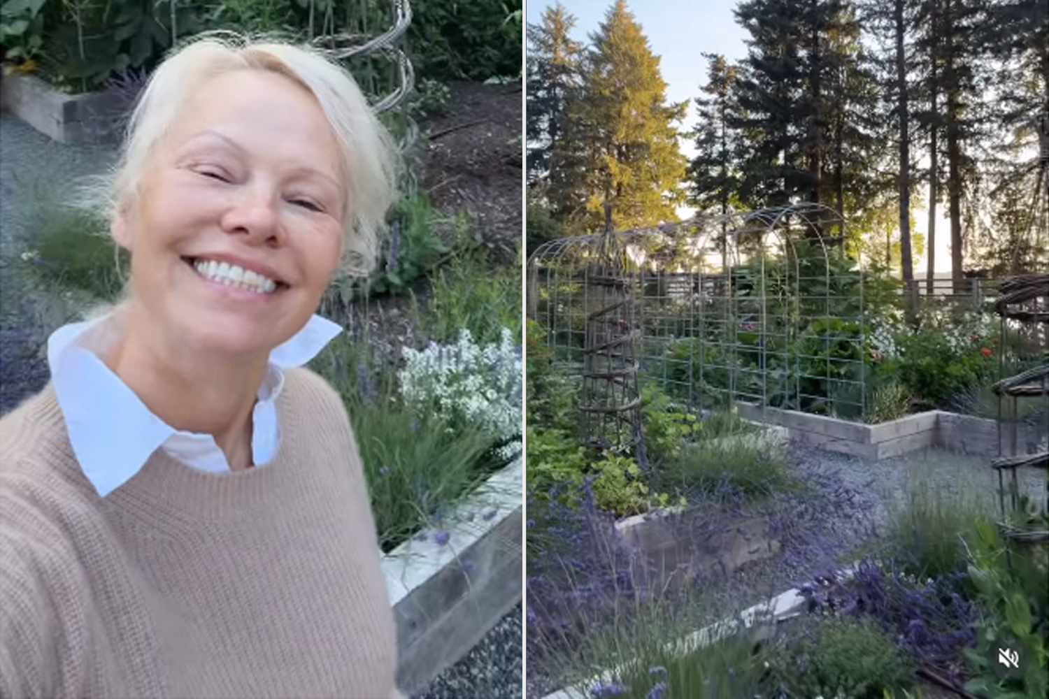 Pamela Anderson gives a tour of her lush garden at her Canadian family estate