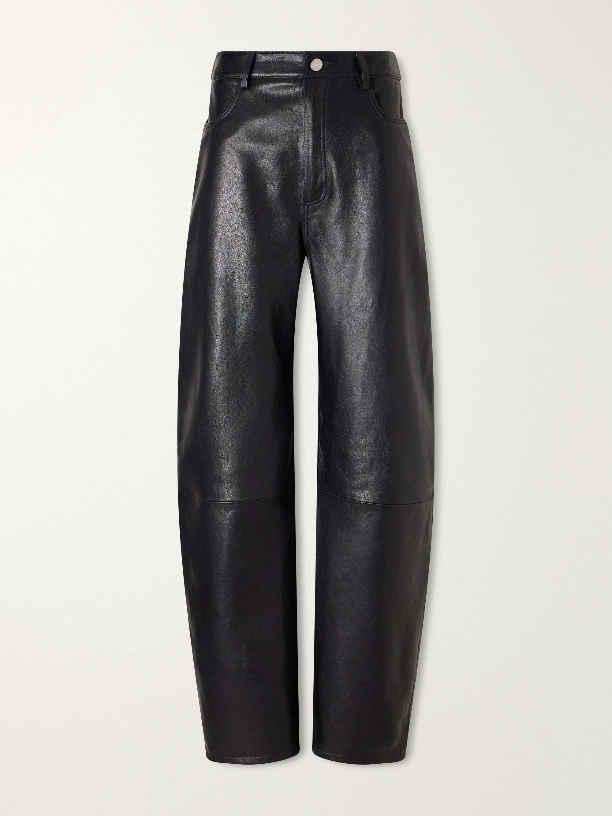 Leather Wide-Leg Pants