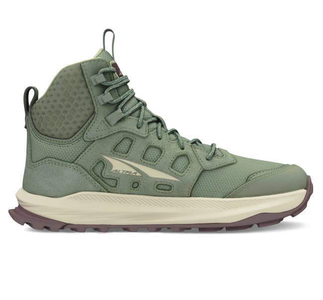 High-top hiking boot with durable sole and lace-up closure, suitable for outdoor activities