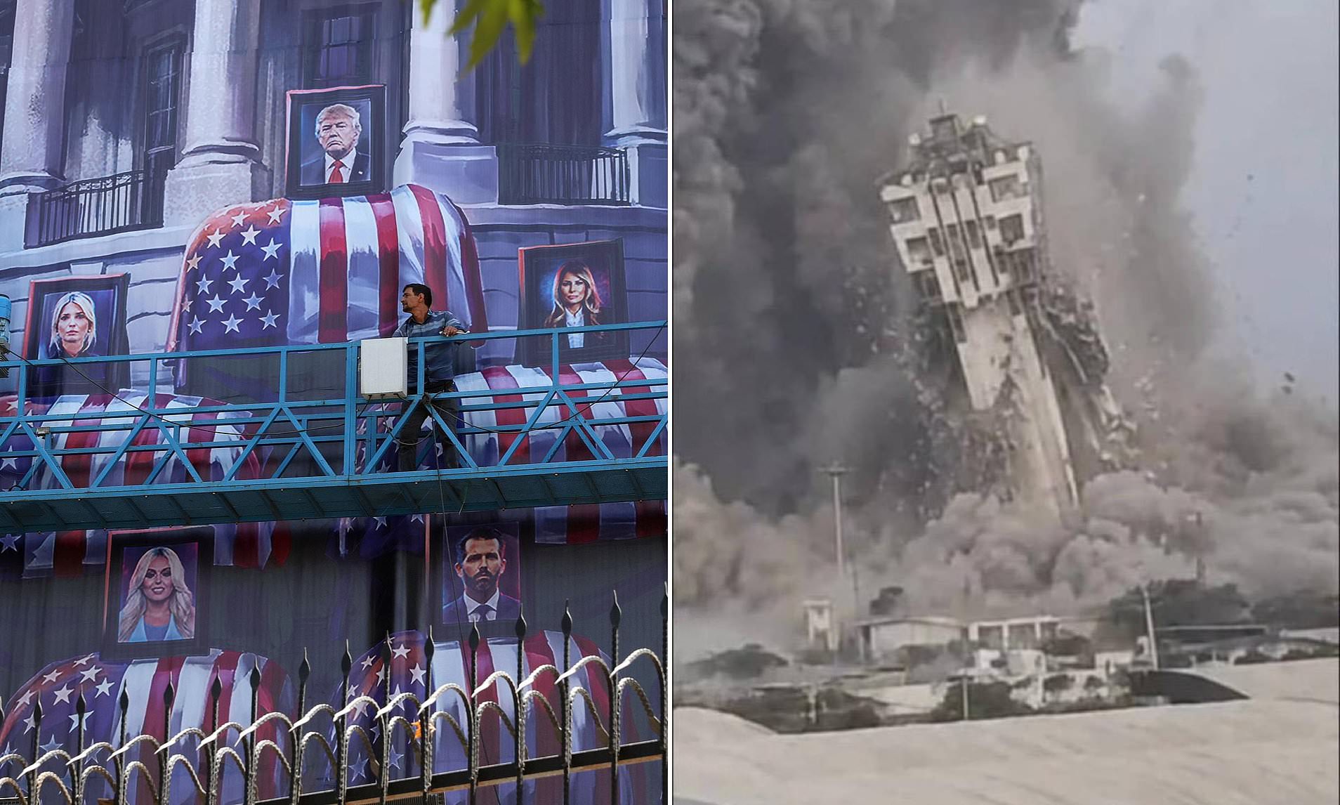 Tehran unveils sinister banner of Trump family as US airstrikes hit dozens of Iranian targets