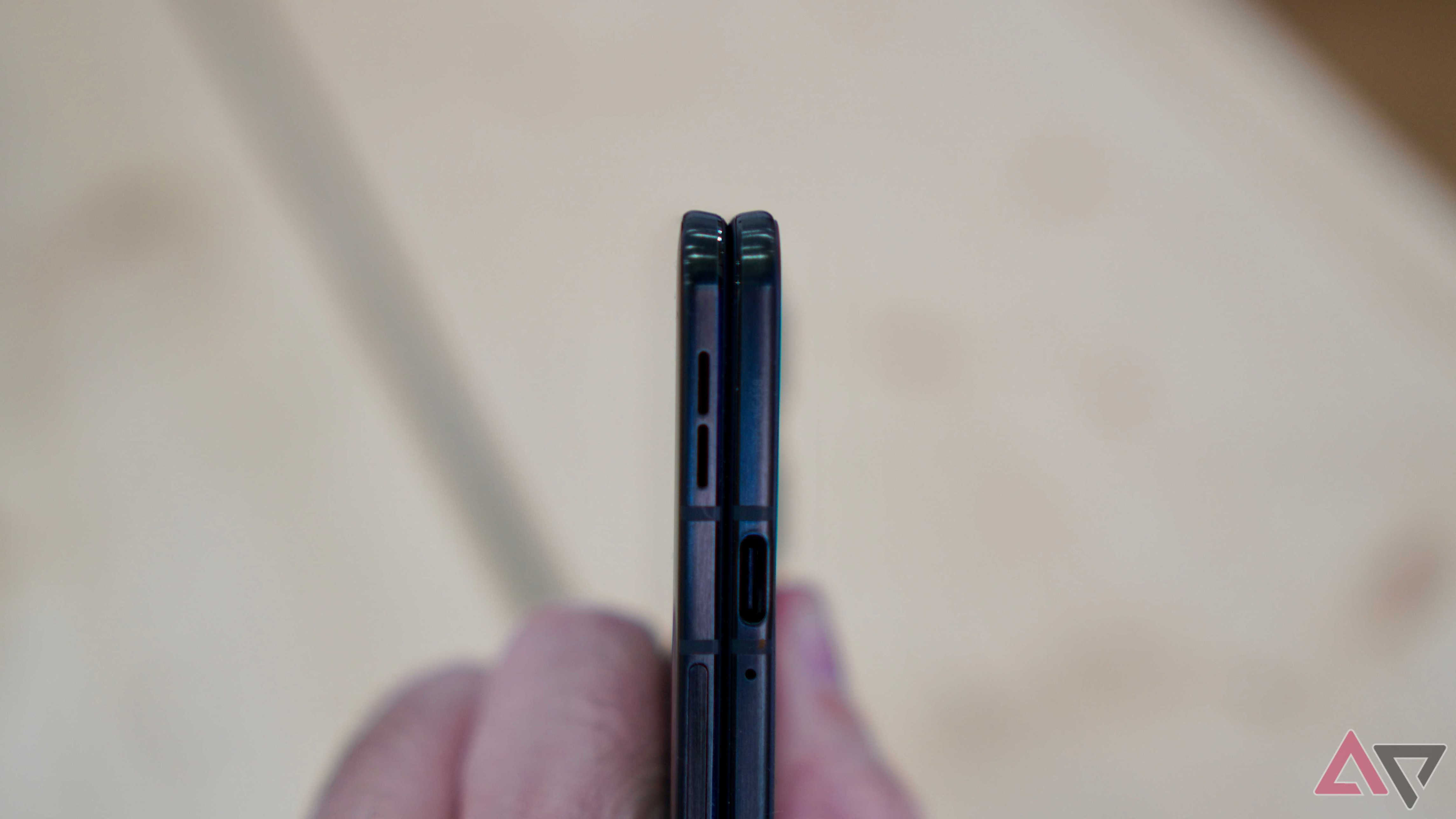 The edge of the closed Motorola Razr Fold