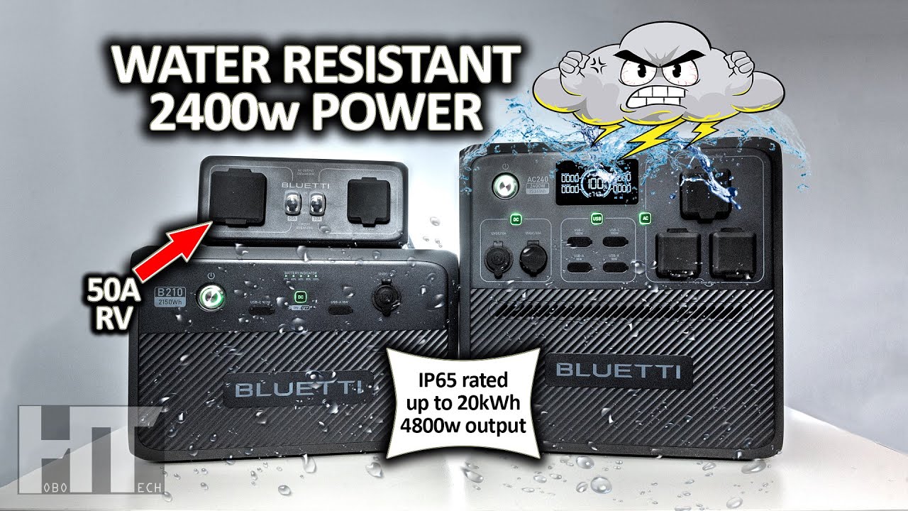 BLUETTI AC240 2400W IP65 water resistant modular solar generator ...