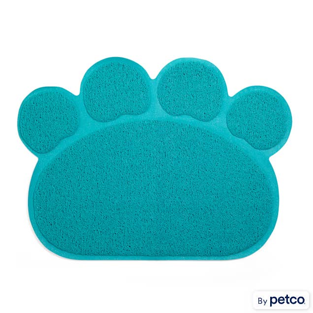 Pet paw-shaped pet mat, textured for traction, ideal for pet care and home decor