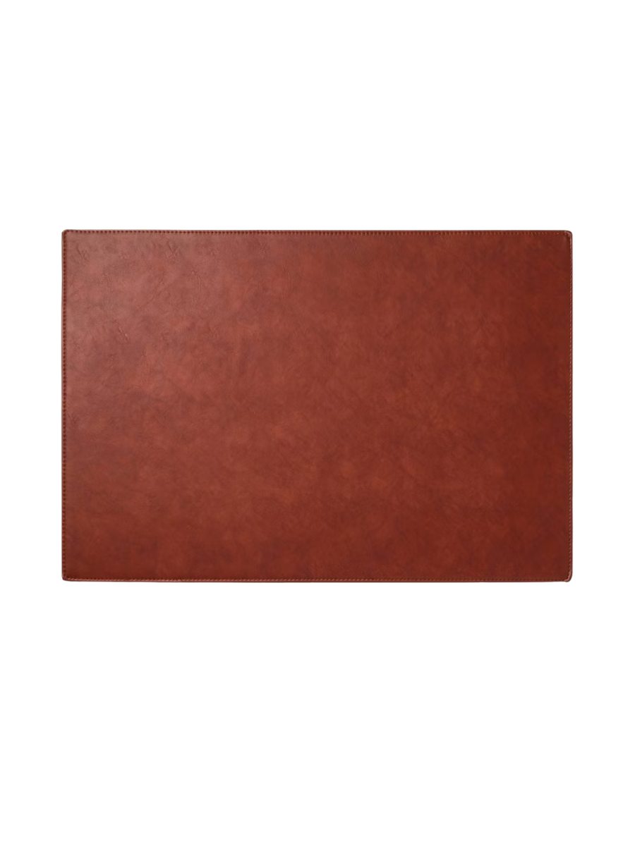 Faux Leather Desk Mat Brown: Desk Pad Protector, Polyurethane, 18