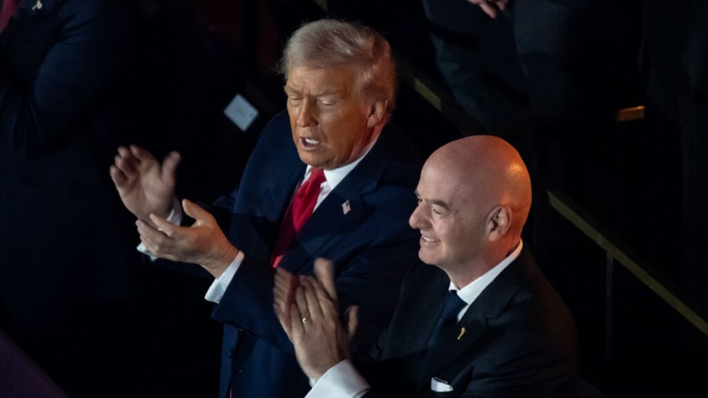 President Donald Trump and FIFA President Gianni Infantino attend the FIFA World Cup.