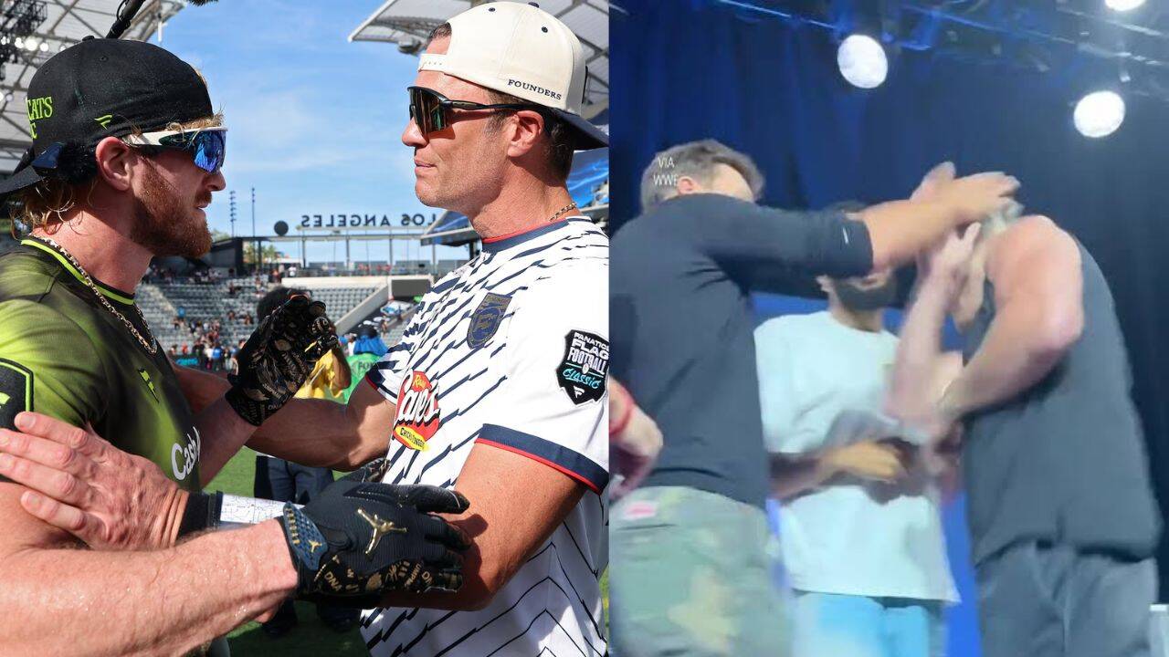 Tom Brady actually slapped Logan Paul on stage at Fanatics Fest and ...