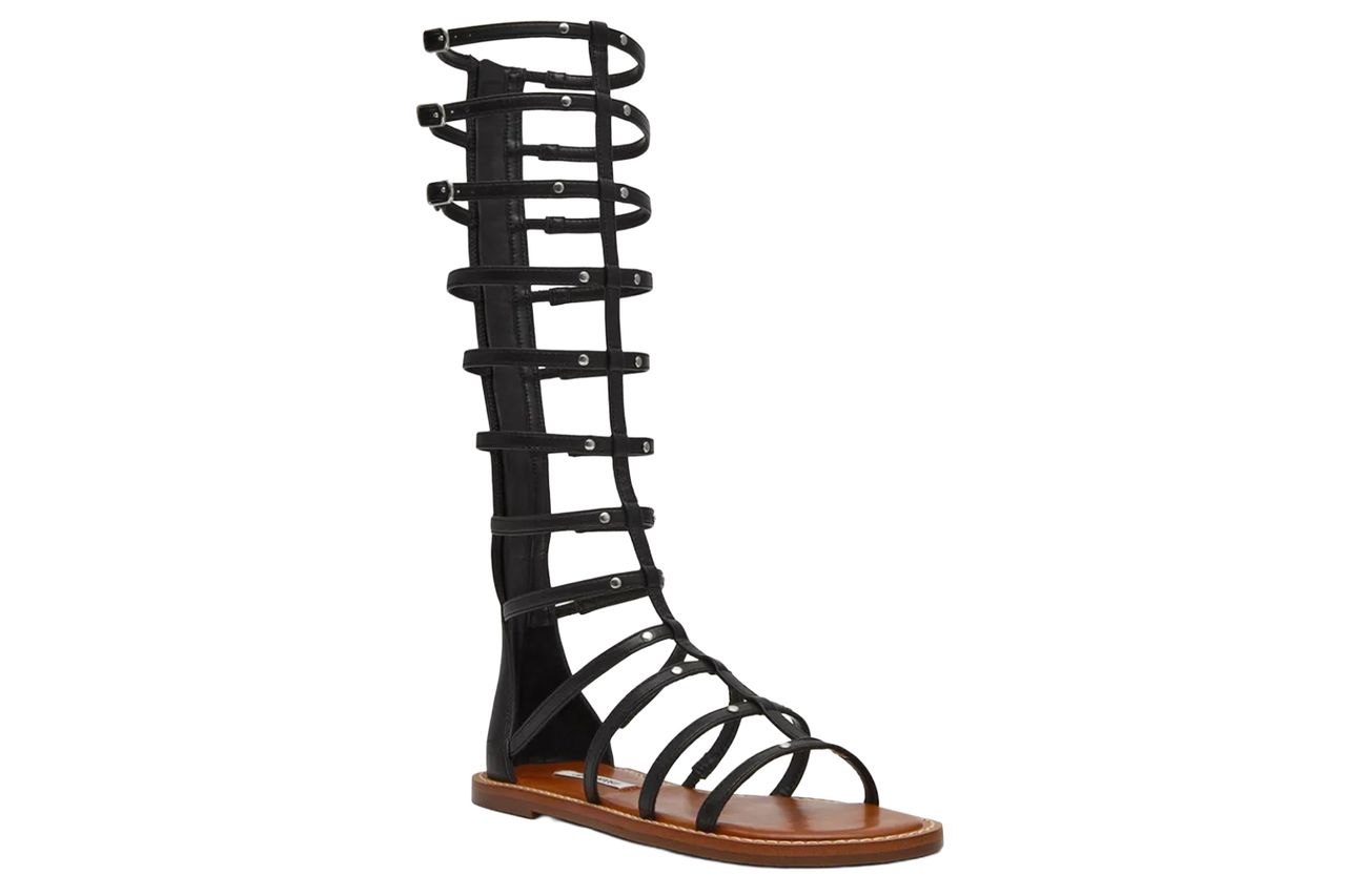 Women's Gladius Knee-High Strappy Round Toe Gladiator Sandals