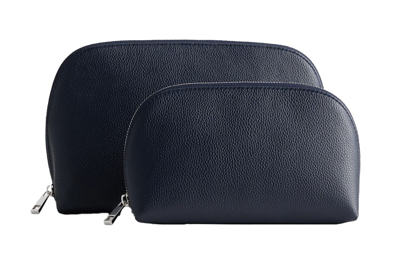 Italian Leather Pouch Travel Set