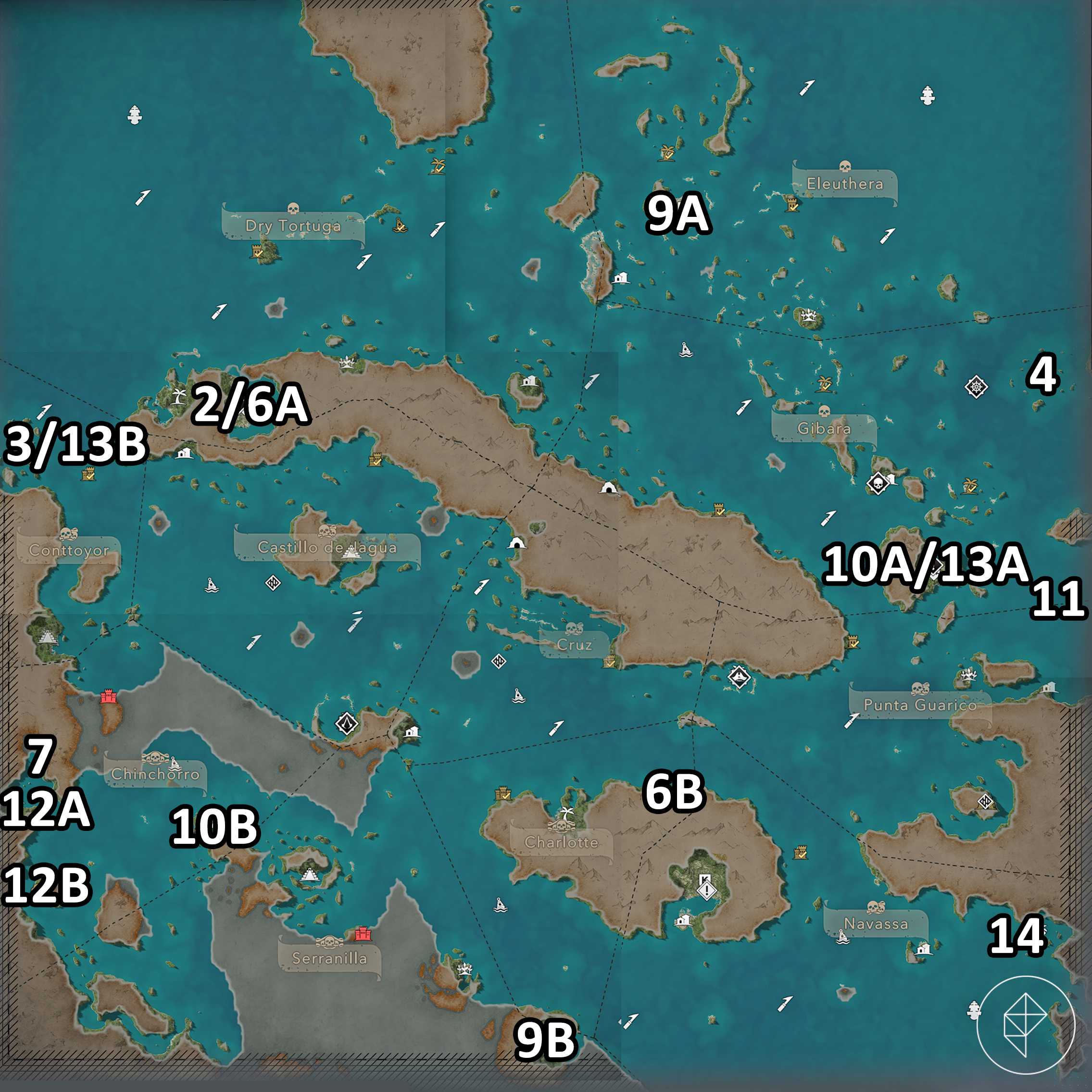 Every outfit location based in exploration in Assassin's Creed Black Flag Resynced.