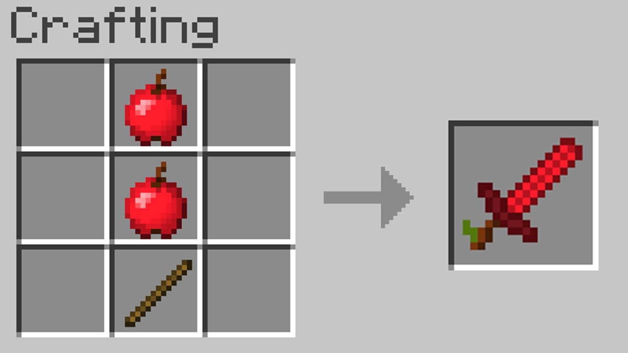 Minecraft but you can craft swords out of any block