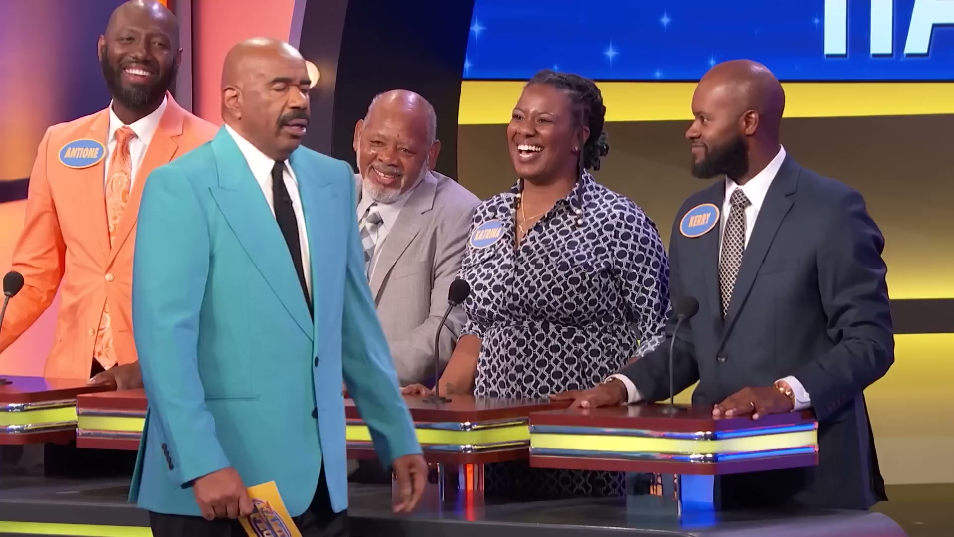 Steve Harvey goes wild for podium answer!