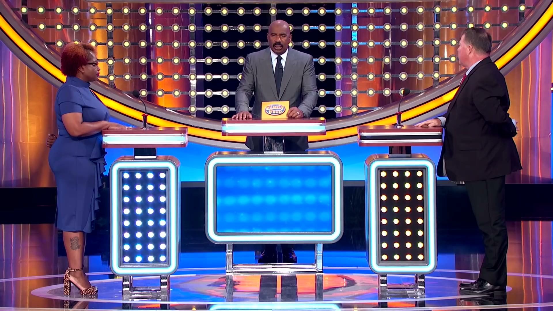 Steve Harvey is dazzled by Pastor Timothy's jacket!