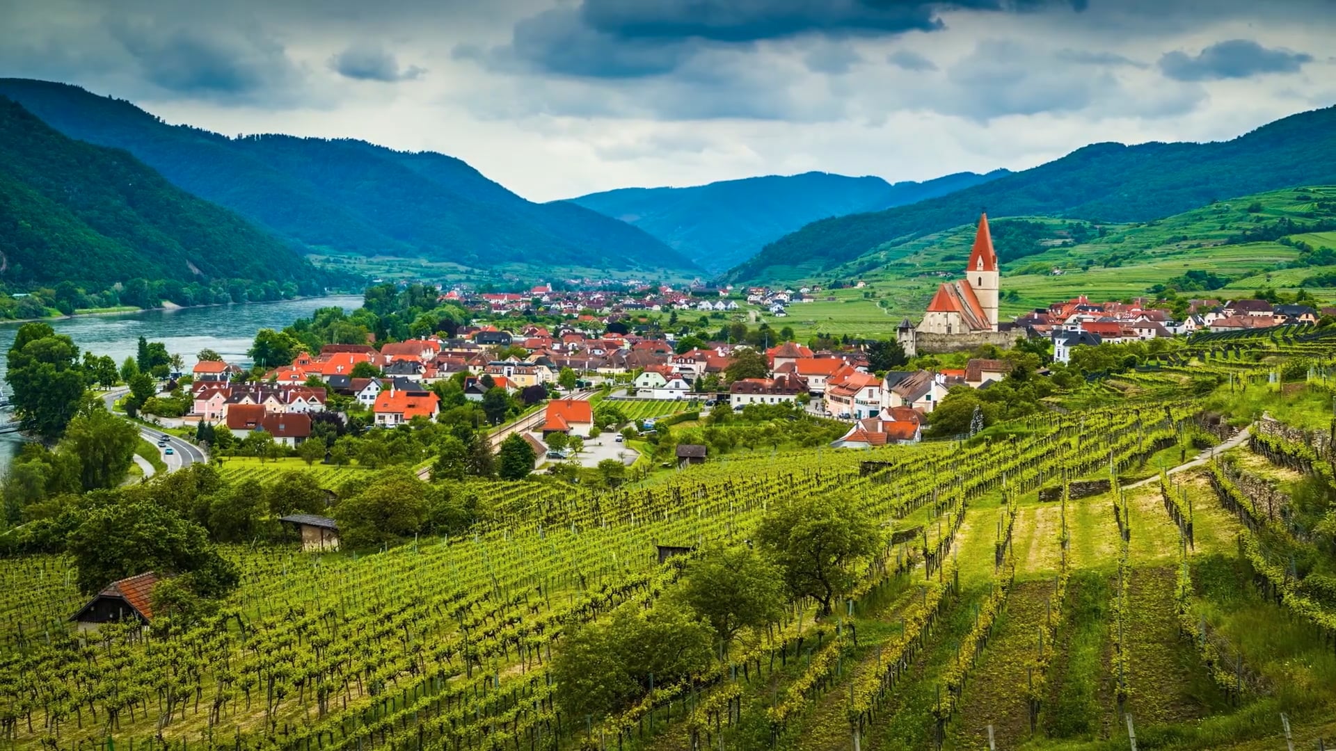 Wachau Valley: Drone views of Austria's beautiful wine region on the ...
