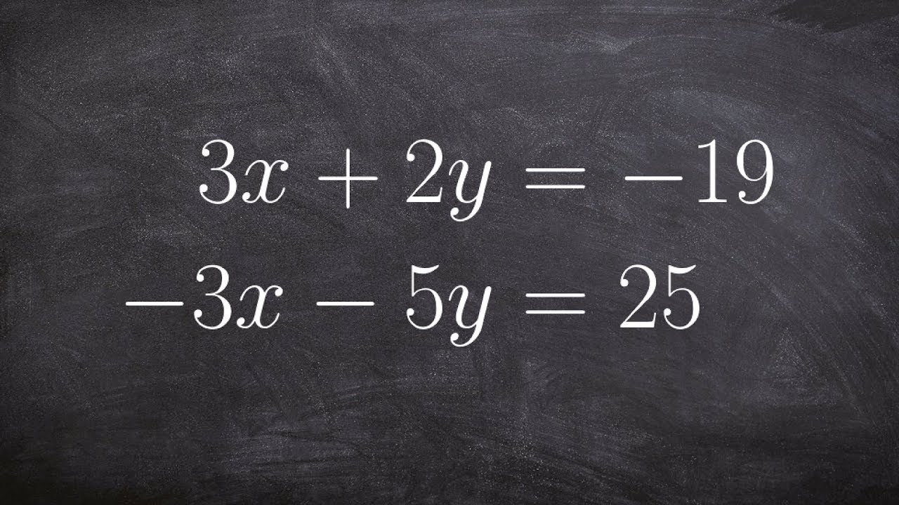 Solving a system of equations by elimination with adding