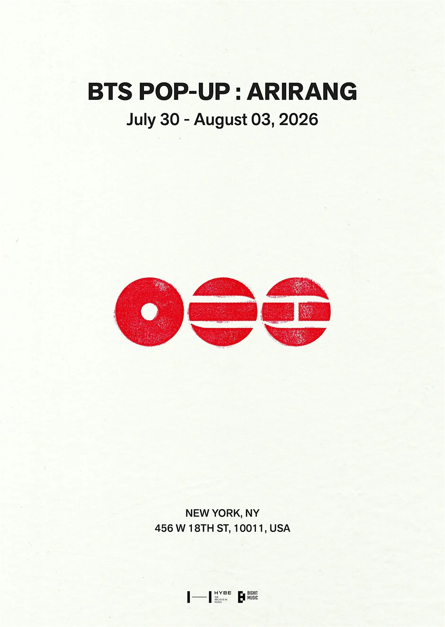 BTS pop-up: Arirang, NYC