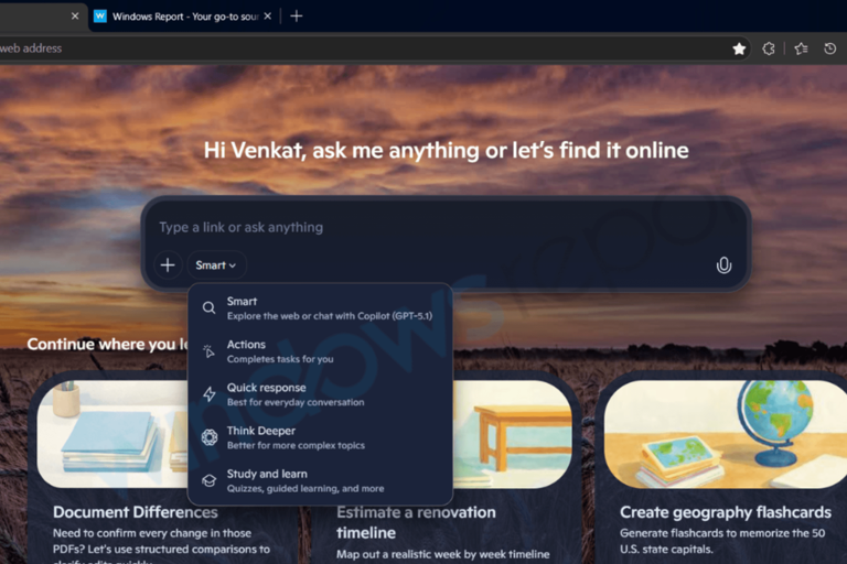 GPT-5.1 appears in Microsoft Edge beta’s Copilot smart mode