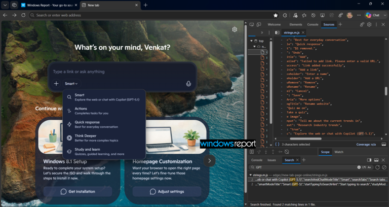 GPT-5.1 appears in Microsoft Edge beta’s Copilot smart mode