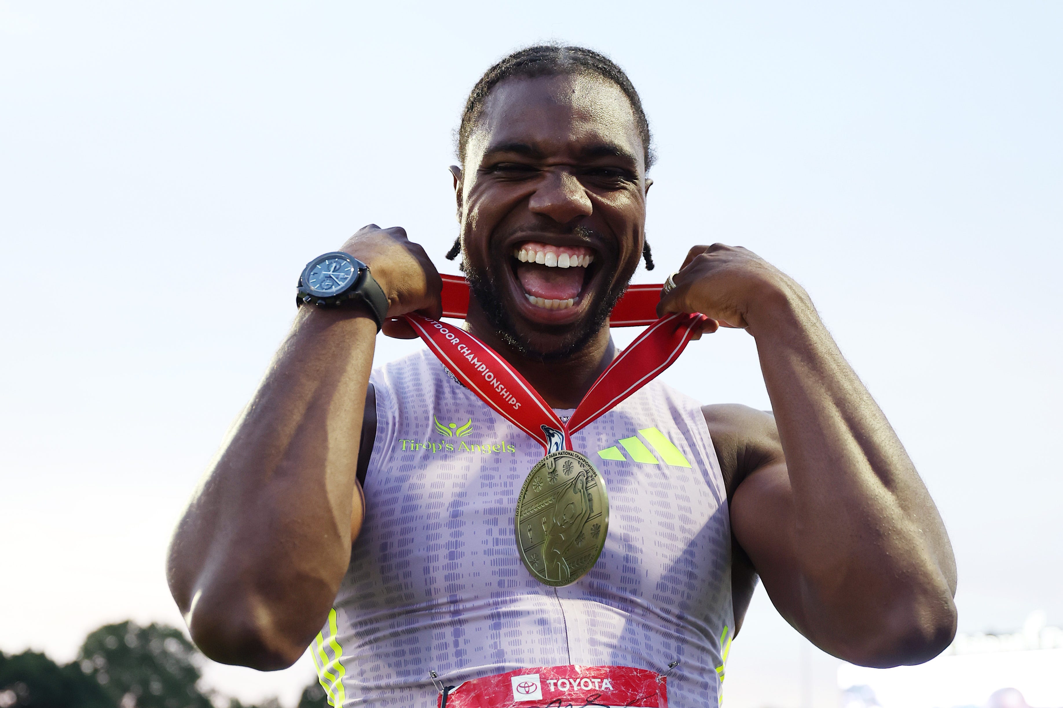 Noah Lyles sends message to competition after winning national title in 100