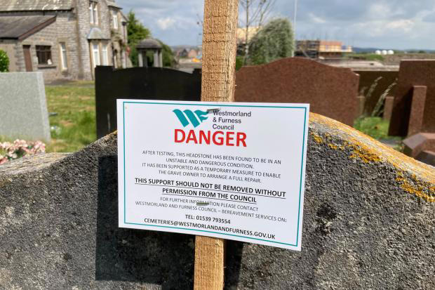 Notices put on dozens of 'unstable and dangerous' headstones at cemetery