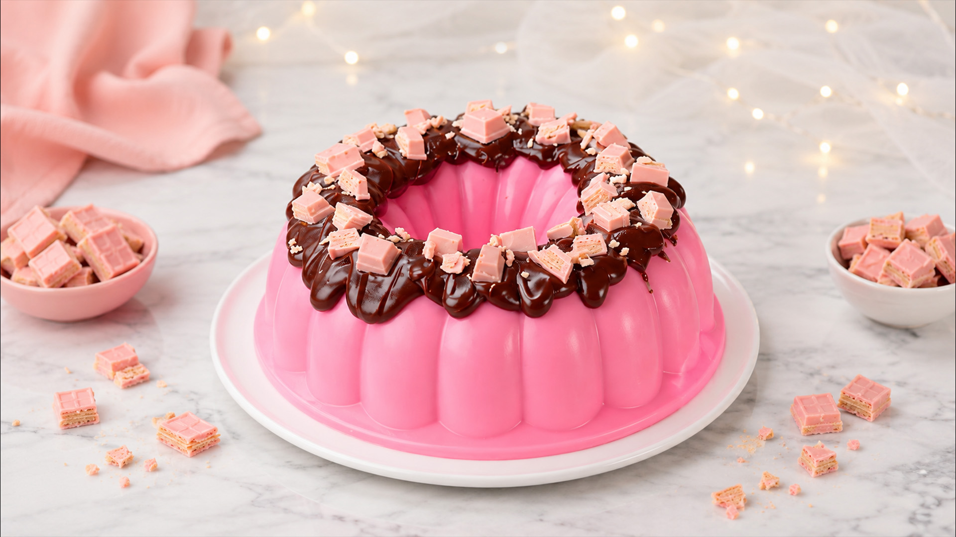 Pretty in pink chocolate bundt cake