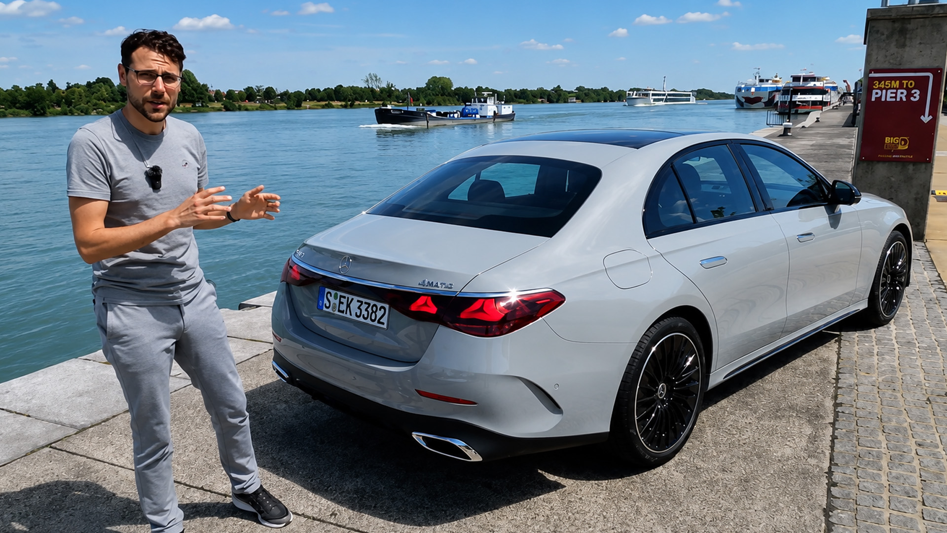 Rear of the Mercedes E Class highlights clean design lines
