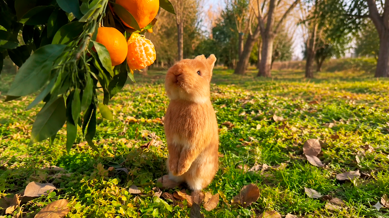 Watch this beautiful rabbit in a stunning location