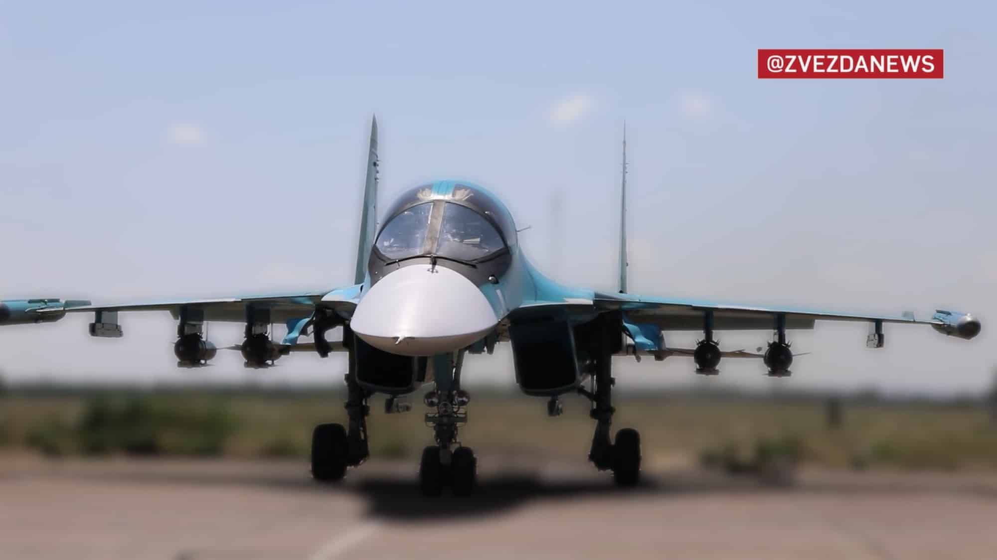 Russia shows Su-34s carrying four jet-capable UMPK glide bombs