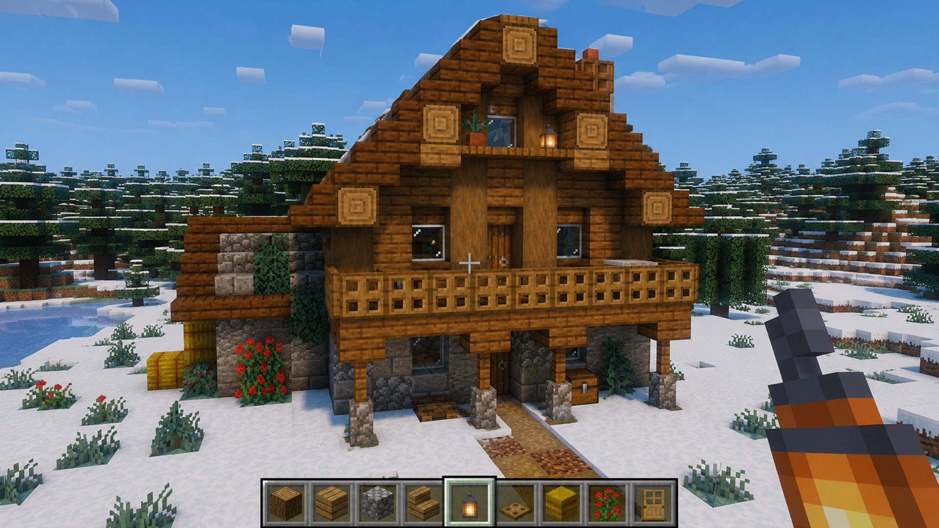 A simple snow base for taiga and mountain survival worlds