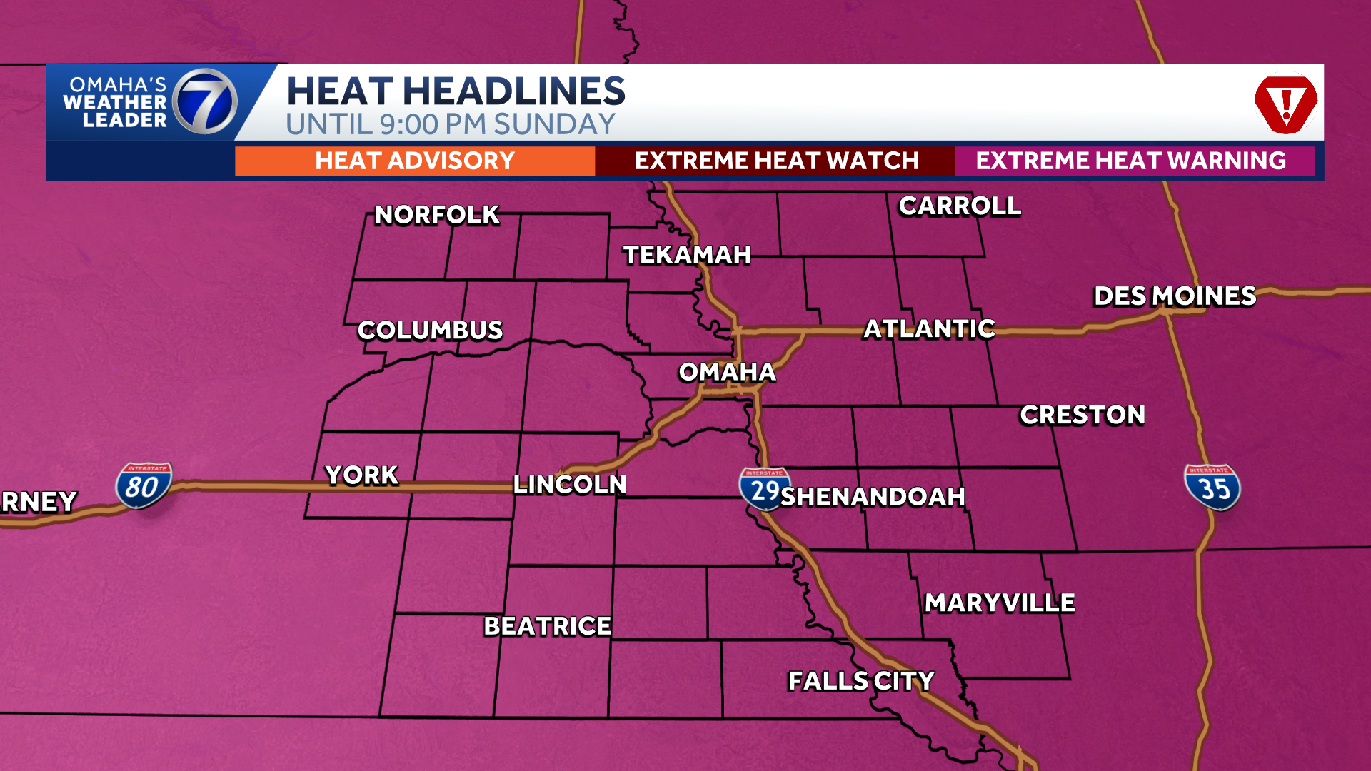 Dangerous heat continues for Omaha area Sunday, early next week