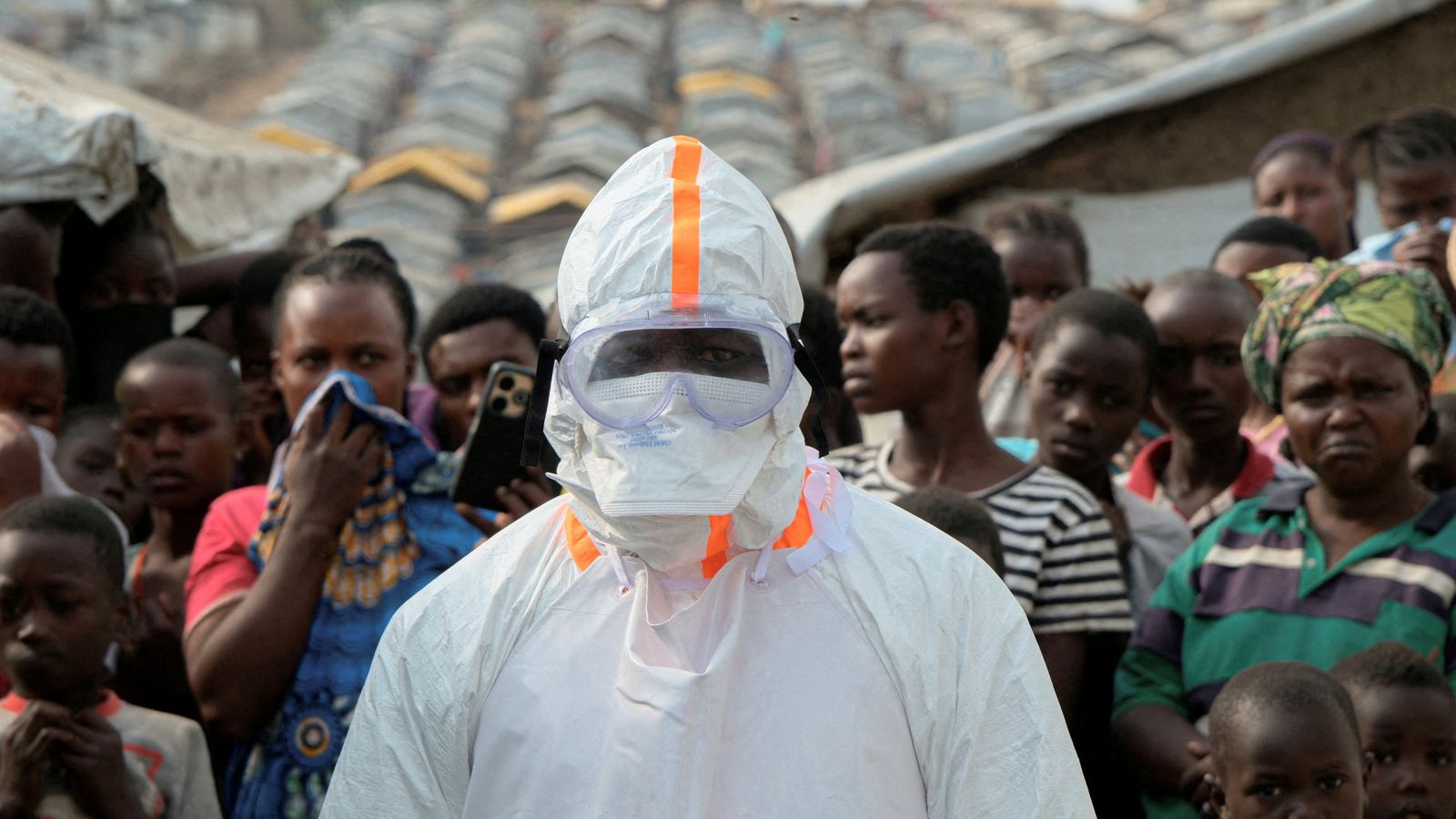 A displaced persons camp in eastern DR Congo. Pic: Reuters