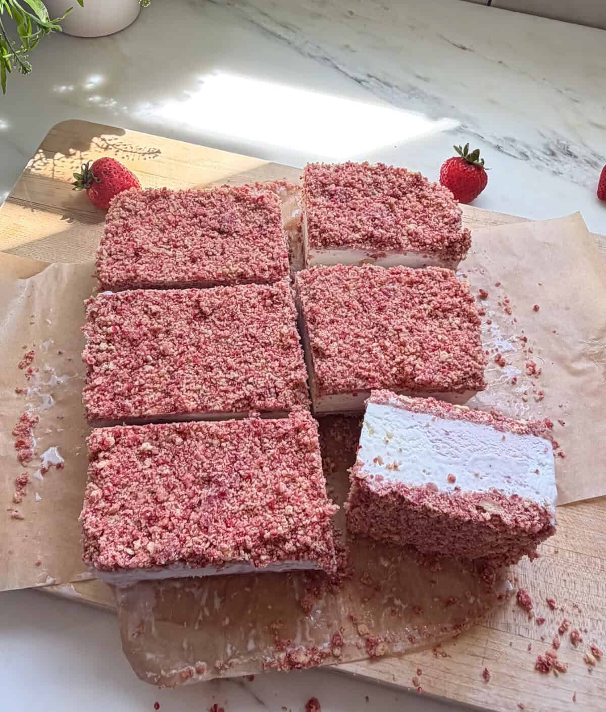 Strawberry shortcake ice cream bars
