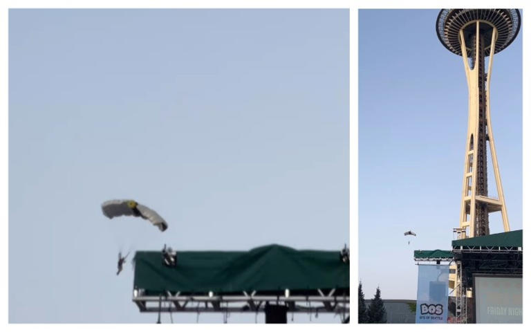 How did they do it? Two men scale Space Needle barrier before BASE jump ...
