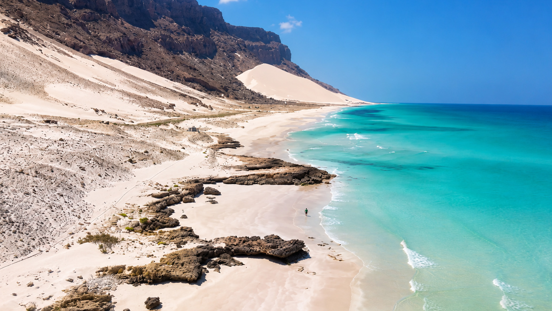 What created this desert beside the sea?