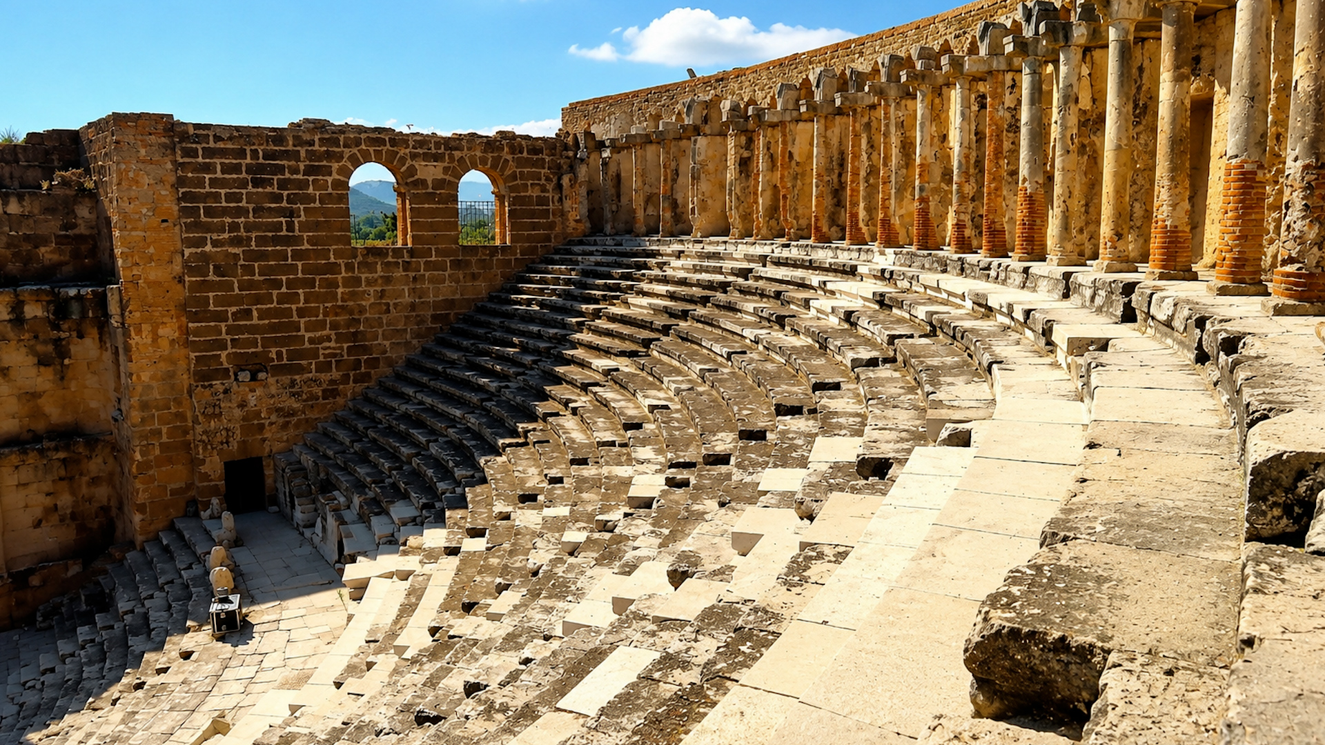 How did the Roman theater of Aspendos survive so well intact?