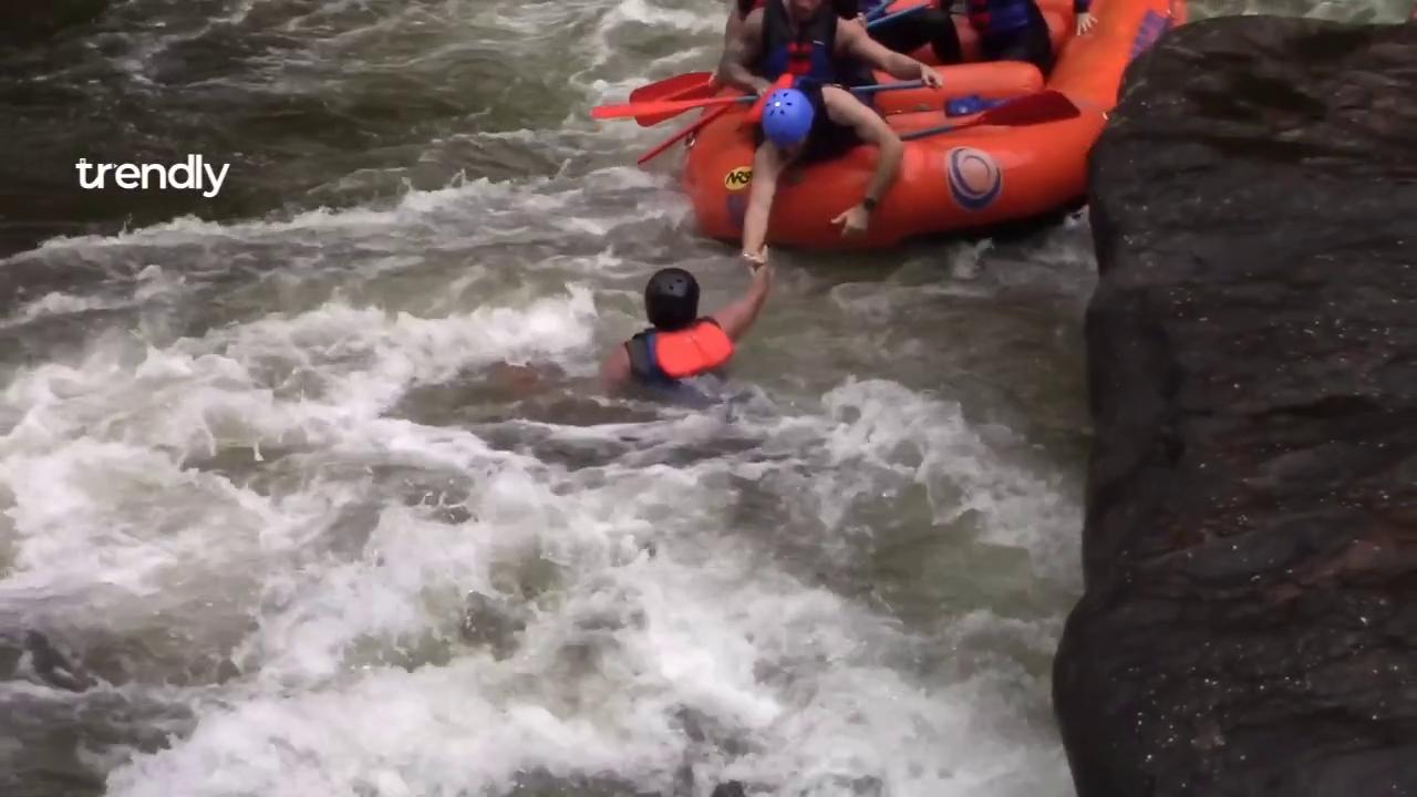 Shocking river rapids incident leads to life-saving rescue