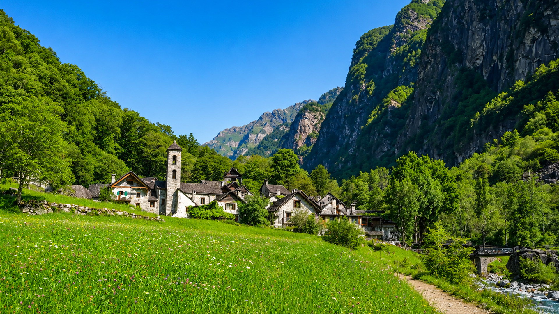 Foroglio shines with stone houses and alpine beauty (4K)